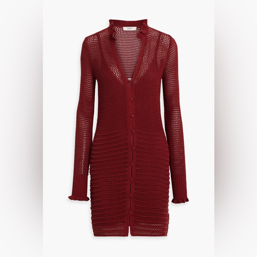 JOIE Torrens open-knit cotton mini dress